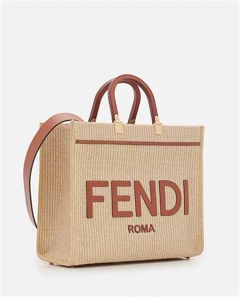 fendi raffia sunshine tote|fendi black tote bag.